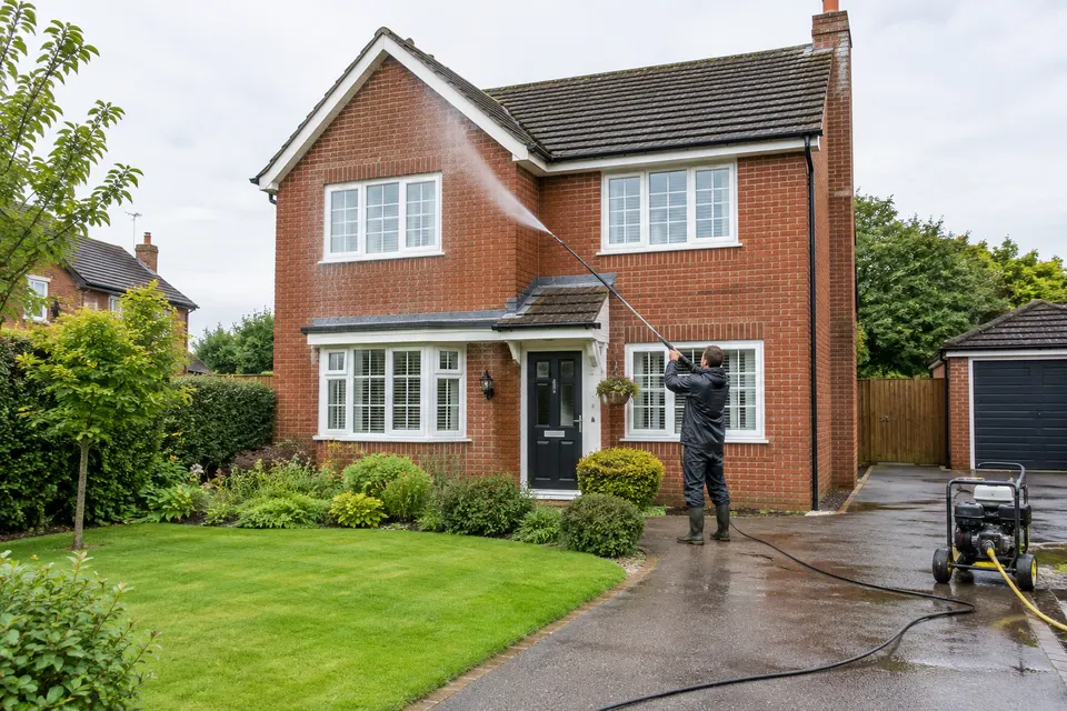 A brick house with a garden in Lincolnshire